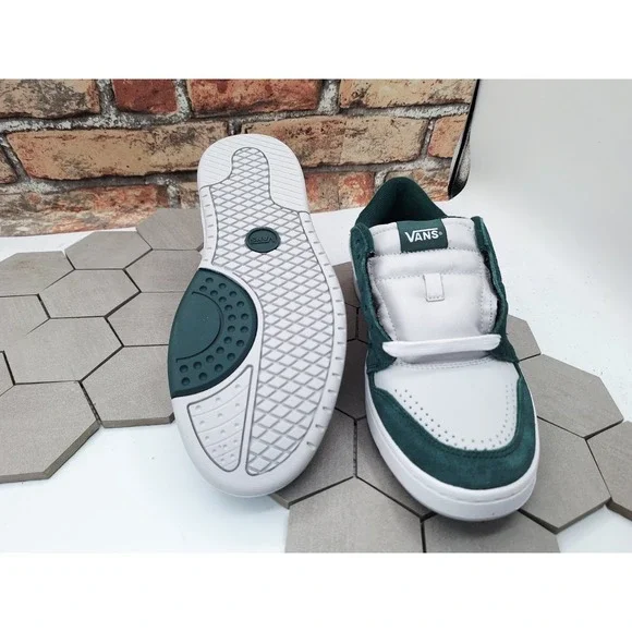 Vans Lowland Mens Sz 9 Green Suede Gray White Leather Sneakers Rare